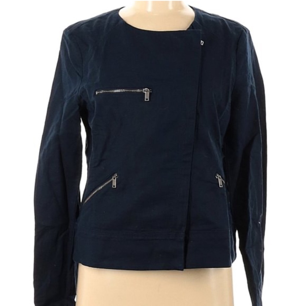 Banana Republic factory Women's Asymmetrical Zip Linen Bomber Jacket